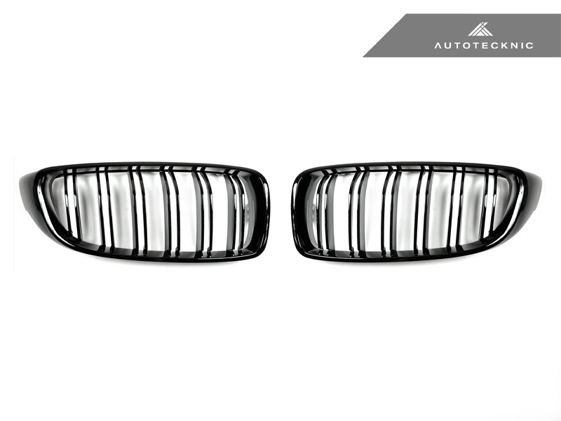 AutoTecknic Dual-Slats Gloss Black Front Grille Set - F32/ F36 4-Series | F80 M3 | F82 M4