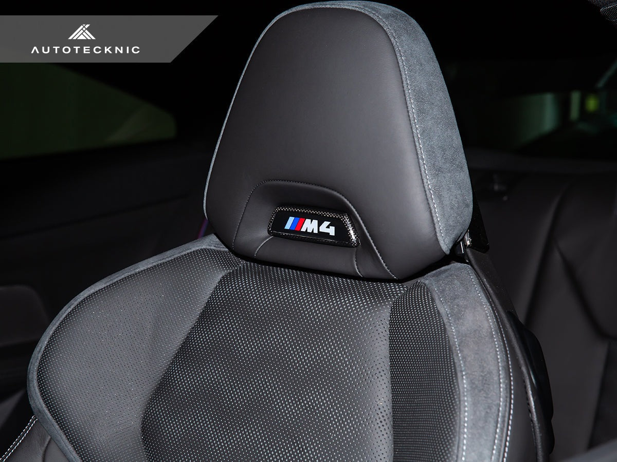 AutoTecknic Dry Carbon Front Seat Illuminated Emblem Cover - BMW M