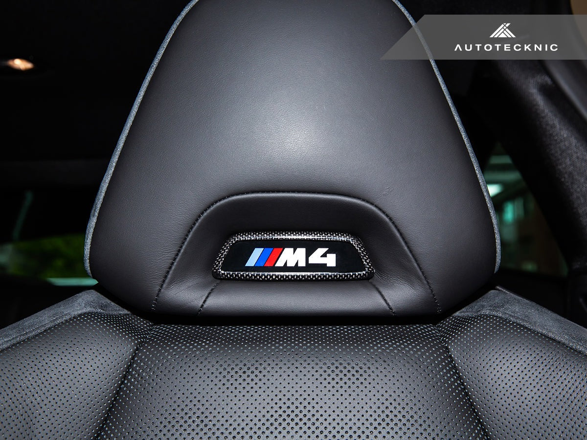 AutoTecknic Dry Carbon Front Seat Illuminated Emblem Cover - BMW M